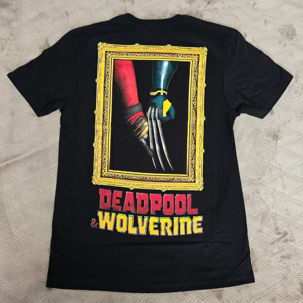 Deadpool Wolverine Marvel Graphic Tee Men Medium Black Movie Shirt NWT